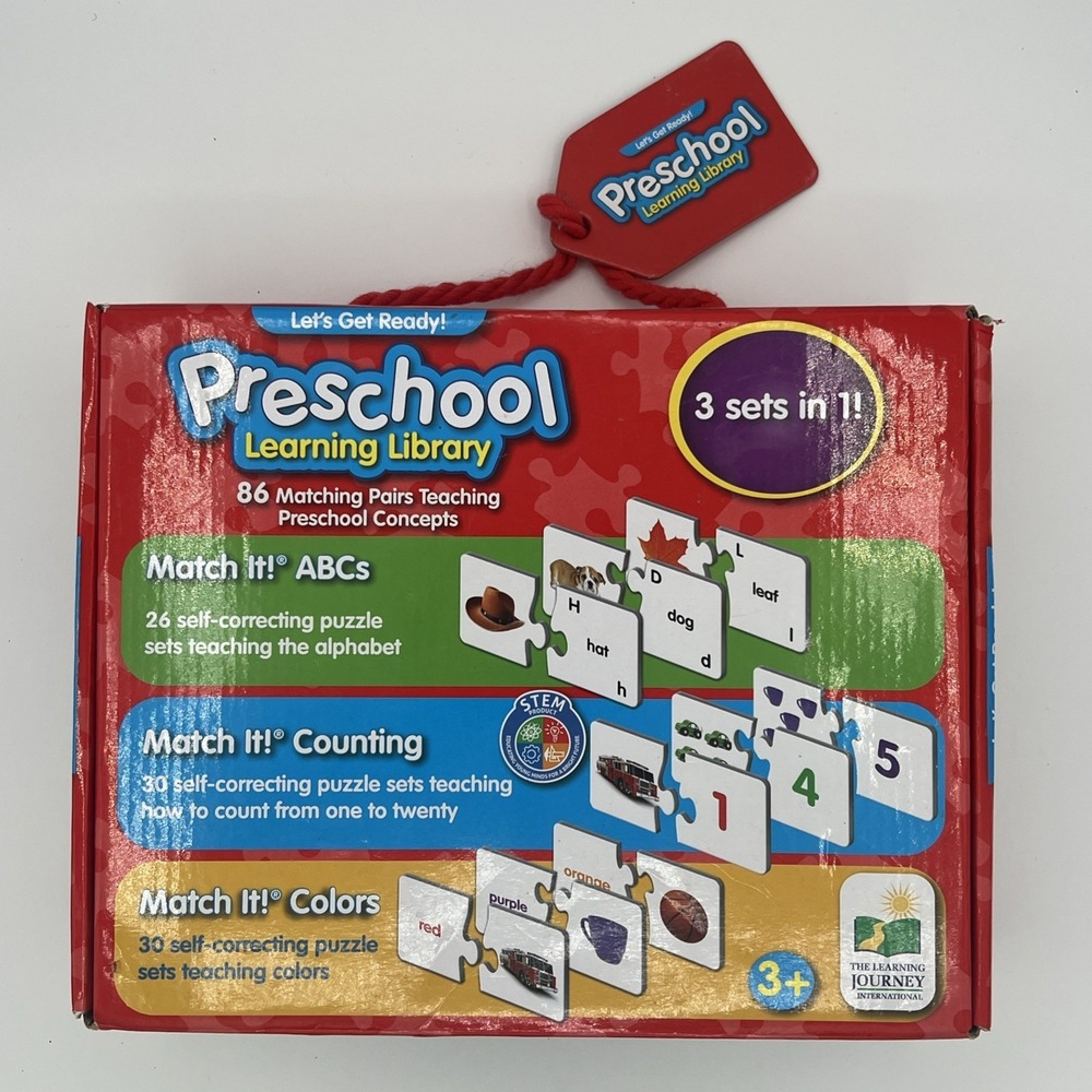 New The Learning‎ Journey Preschool 3-in-1 Learning Library 86 Matching Puzzle